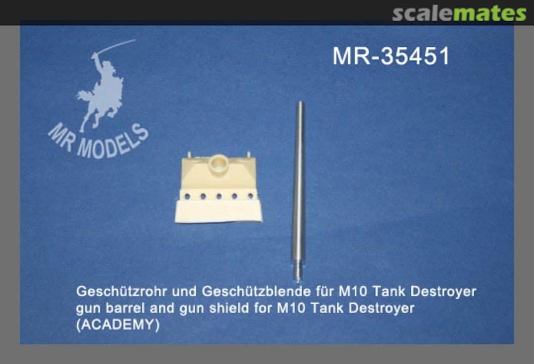 Boxart gun barrel and gun shield for M10 Tank Destroyer (ACADEMY) MR-35451 MR Modellbau