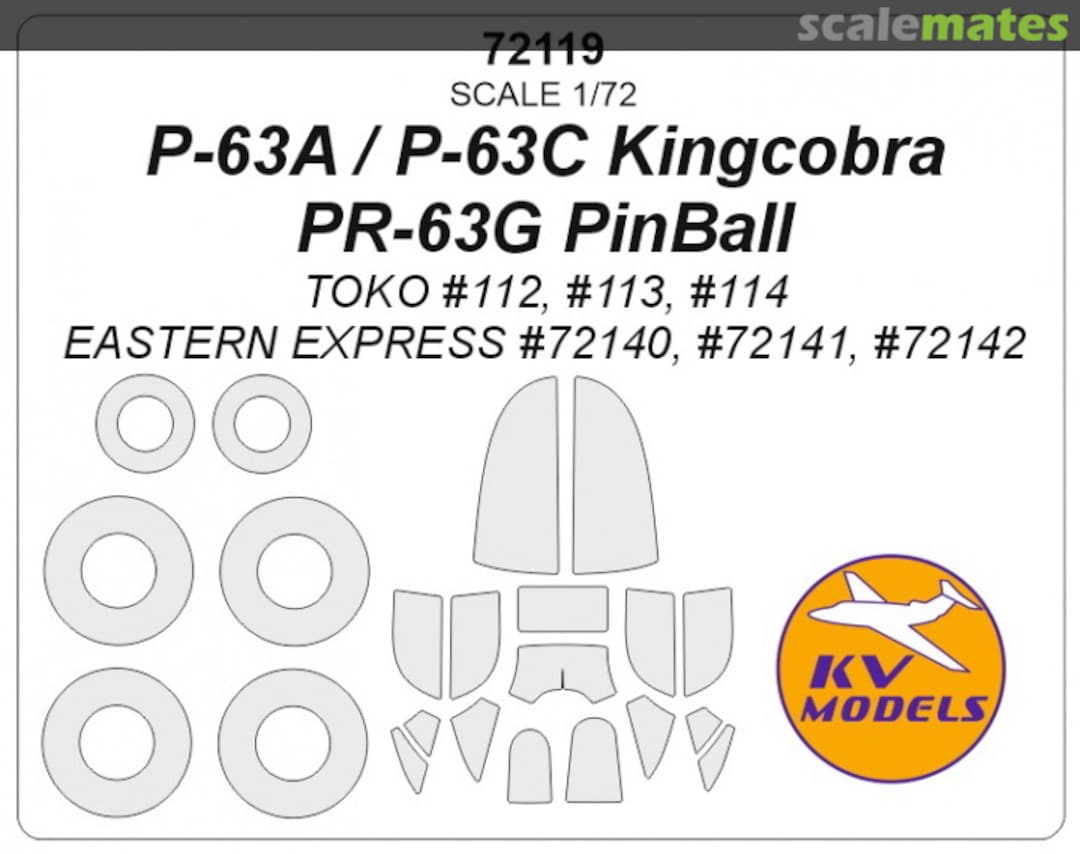 Boxart P-63A / P-63C Kingcobra / PR-63G PinBall 72119 KV Models