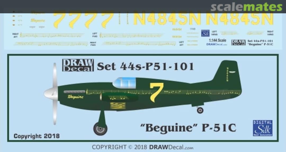 Boxart P-51C “Beguine” 44-P51-101 Draw Decal