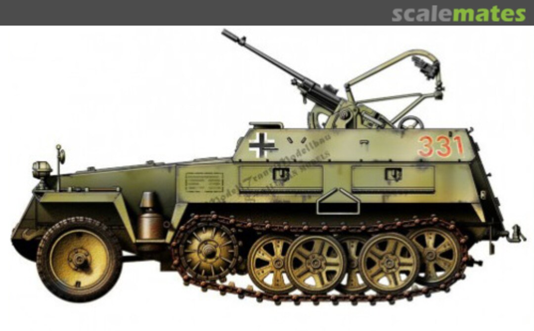 Boxart SdKfz 250 neu with 2cm Breda AA gun MT72612 Modell Trans Modellbau