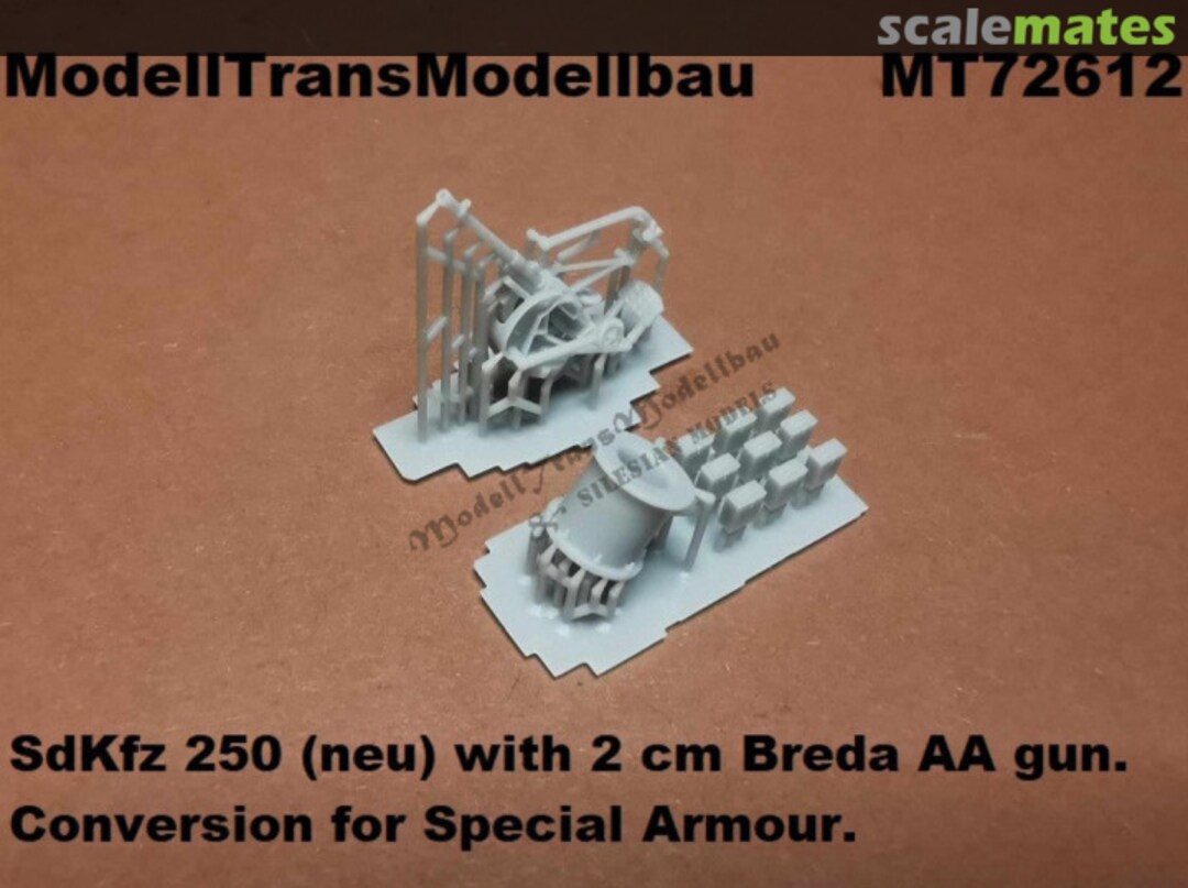 Contents SdKfz 250 neu with 2cm Breda AA gun MT72612 Modell Trans Modellbau