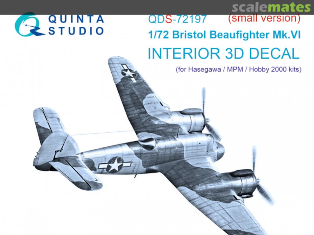 Boxart  Bristol Beaufighter Mk.VI interior 3D decals QDS-72197 Quinta Studio