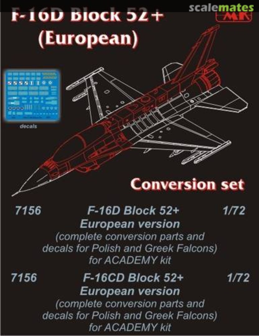 Boxart F-16D Block 52+ (European) Conversion Set 7156 CMK