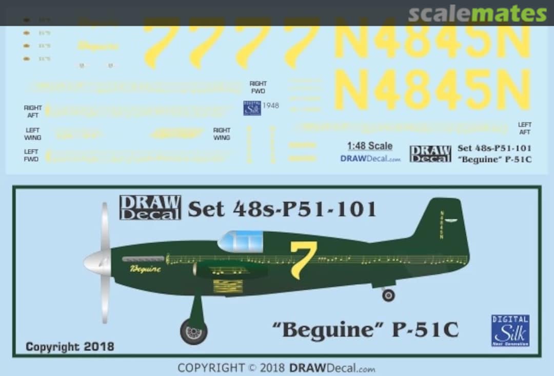 Boxart P-51C “Beguine” 48-P51-101 Draw Decal