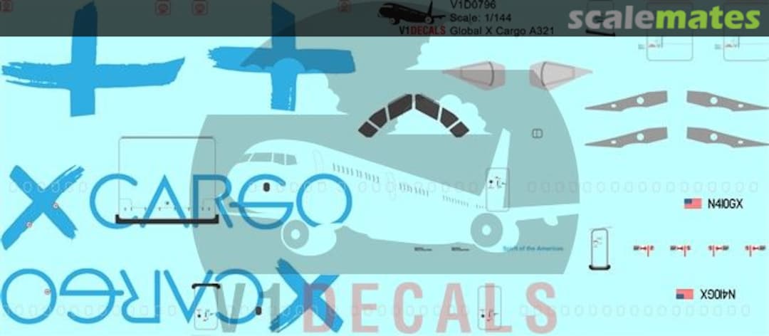 Boxart Global X Cargo Airbus A321 V1D0796-144 V1 Decals