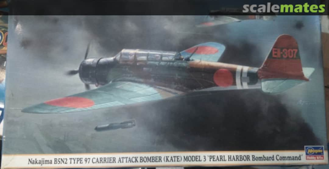 Boxart Nakajima B5N2 Type 97 Carrier Attack Bomber (Kate) Model 3 'Pearl Harbor Bombard Command' 09593 Hasegawa