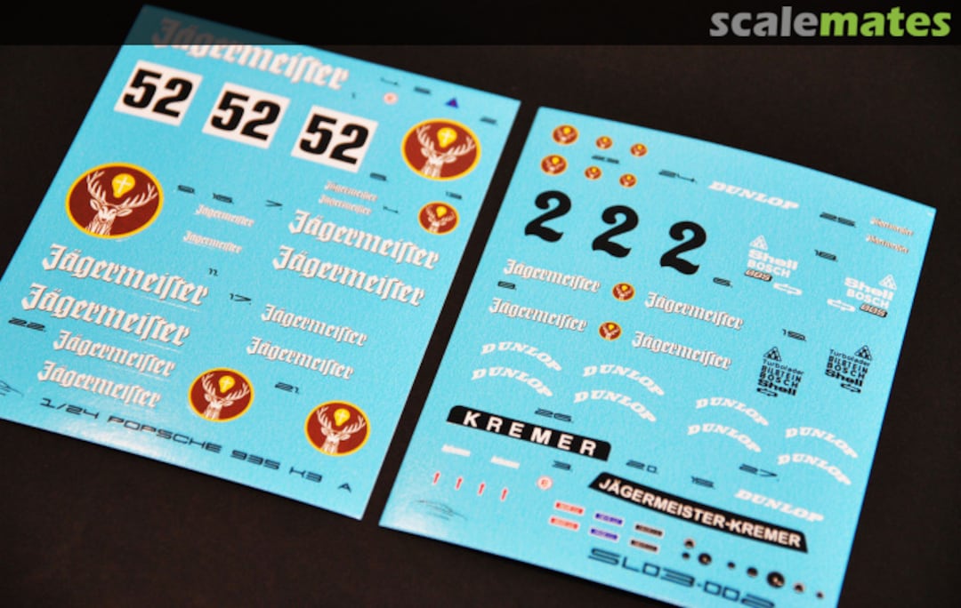 Boxart Decal sheet for Jagermeister-Kremer Racing Team for Porsche 935 K3 SL03-002 ScaleLab_24