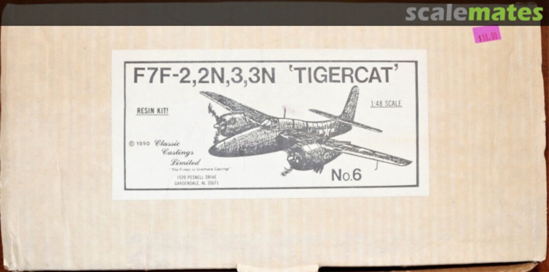 Boxart F7F-2,2N,3,3N 'TIGERCAT' 6 Classic Castings Limited