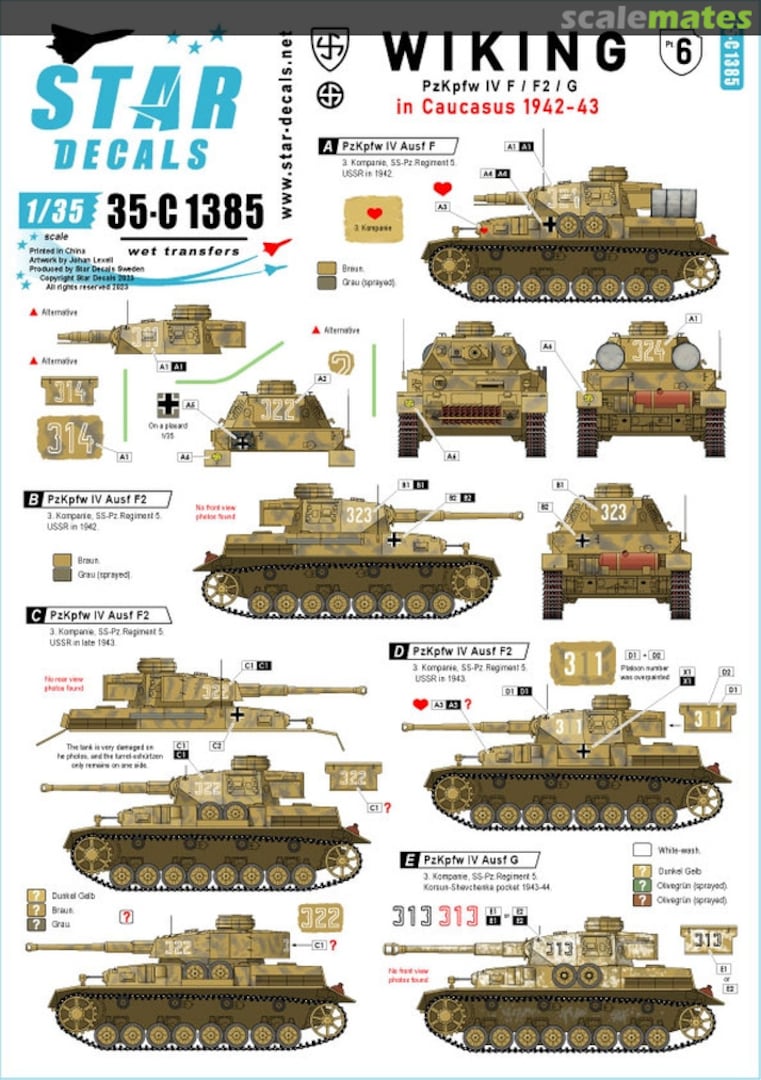 Boxart Wiking # 6 35-C1385 Star Decals