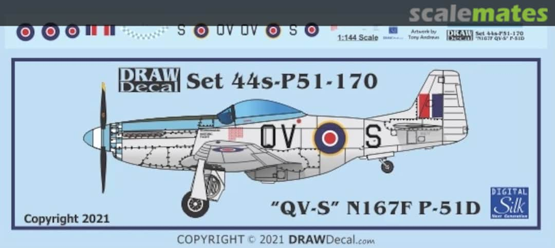 Boxart “QV-S” N167F P-51D 44-P51-170 Draw Decal