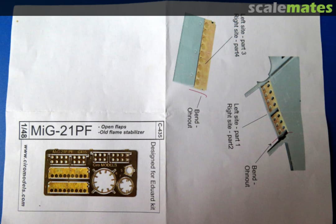 Contents MiG-21PF Flaps + flame stabilizer C-435 Ciro Models