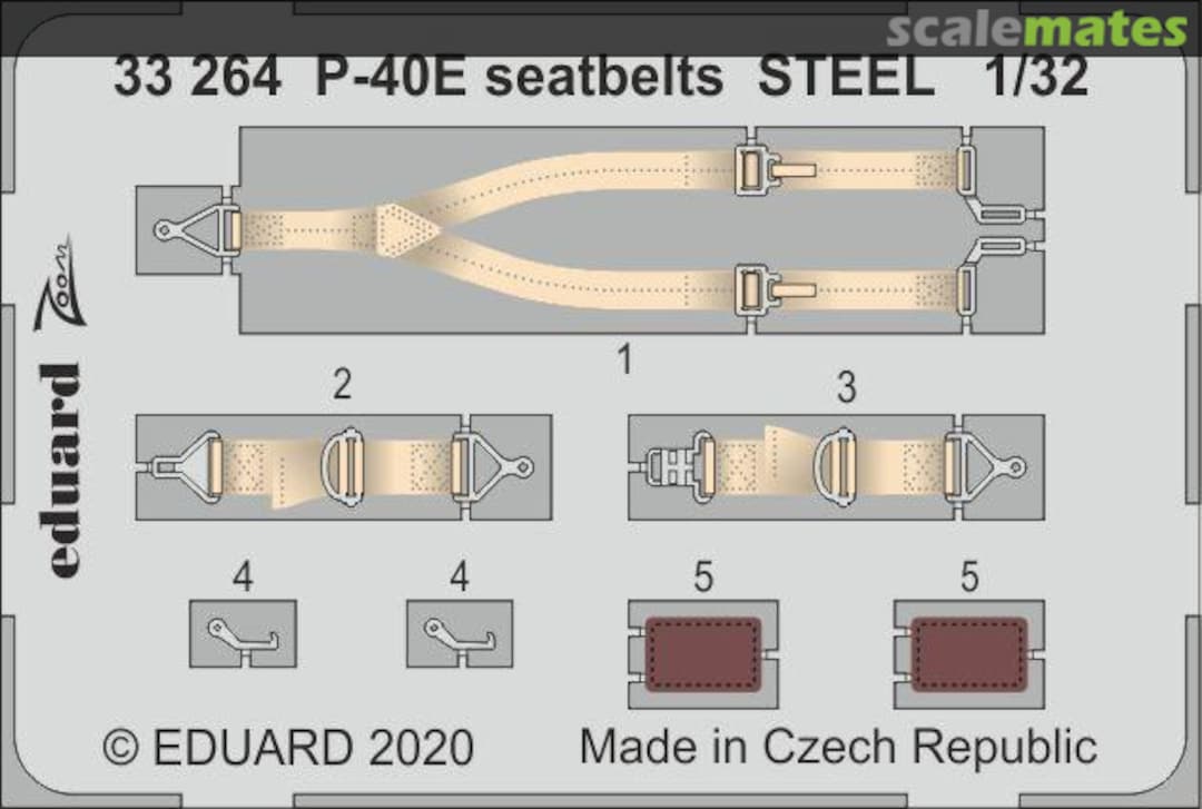 Boxart P-40E seatbelts STEEL TRUMPETER 33264 Eduard