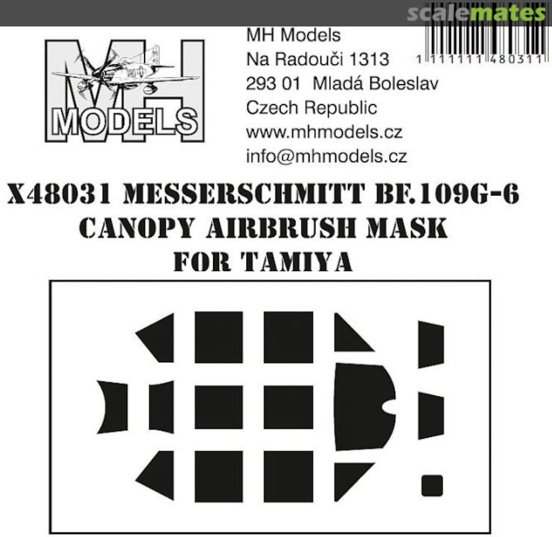 Boxart Messerschmitt Bf.109G-6 Canopy Airbrush Mask X48031 MH Models