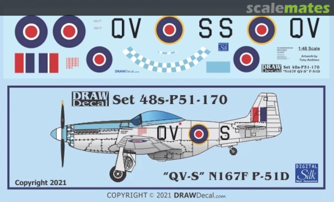 Boxart “QV-S” N167F P-51D 48-P51-170 Draw Decal