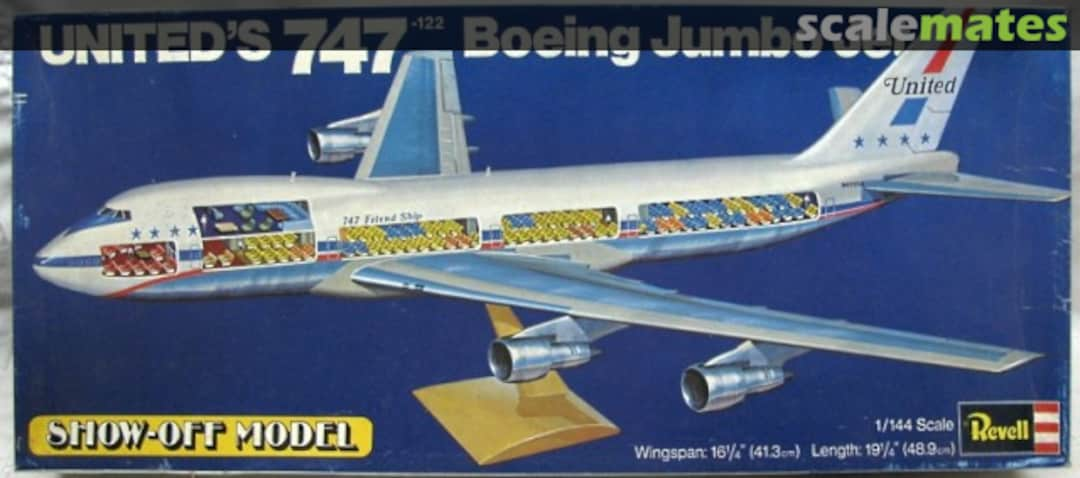 Boxart United's 747-122 Boeing Jumbo Jet H-197 Revell