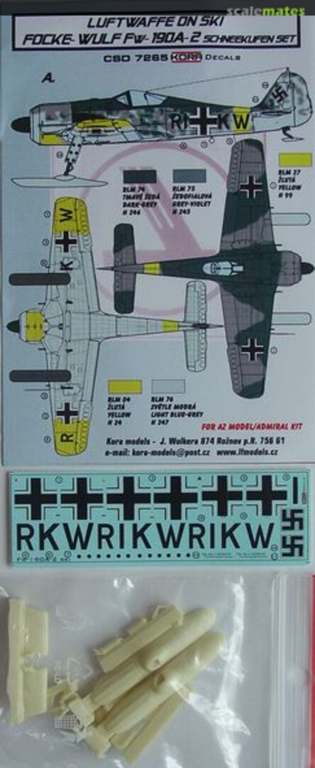 Boxart Focke-Wulf Fw-190A-2 Schneekufen set CSD7265 Kora Models