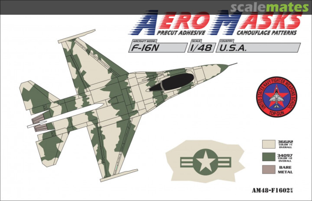 Boxart F-16N USA USNFWS Top Gun AM48-F1602 AeroMasks