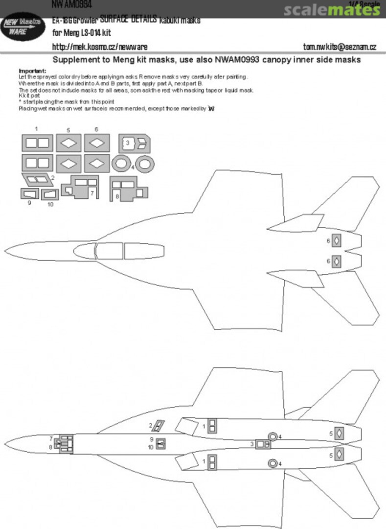 Boxart EA-18G Growler SURFACE DETAILS kabuki masks NWAM0994 New Ware