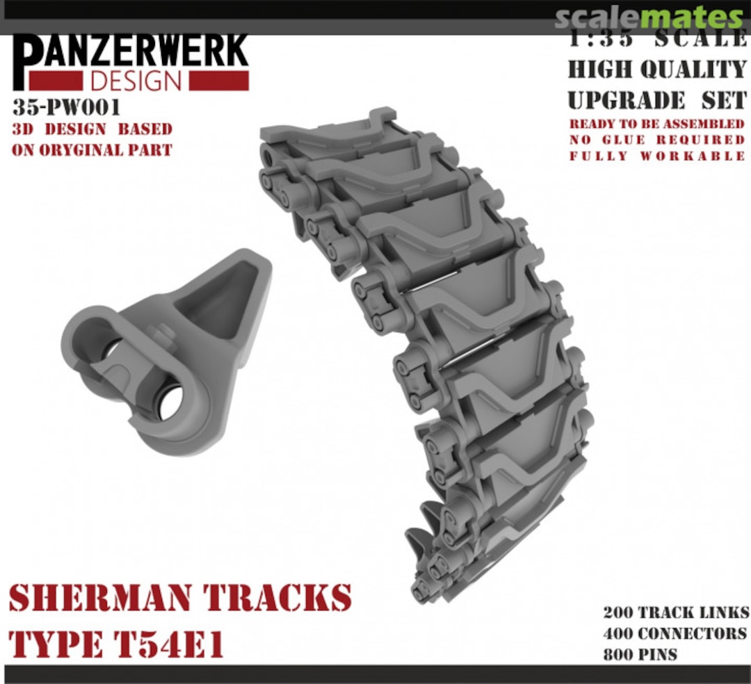 Boxart Sherman tracks Type T54E1 35-PW001 Panzerwerk design