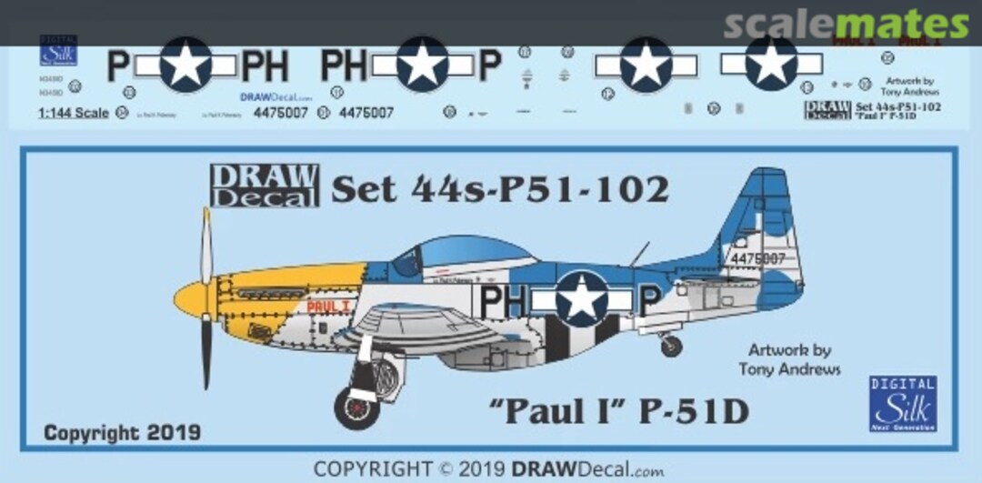 Boxart “Paul I” P-51D 44-P51-102 Draw Decal