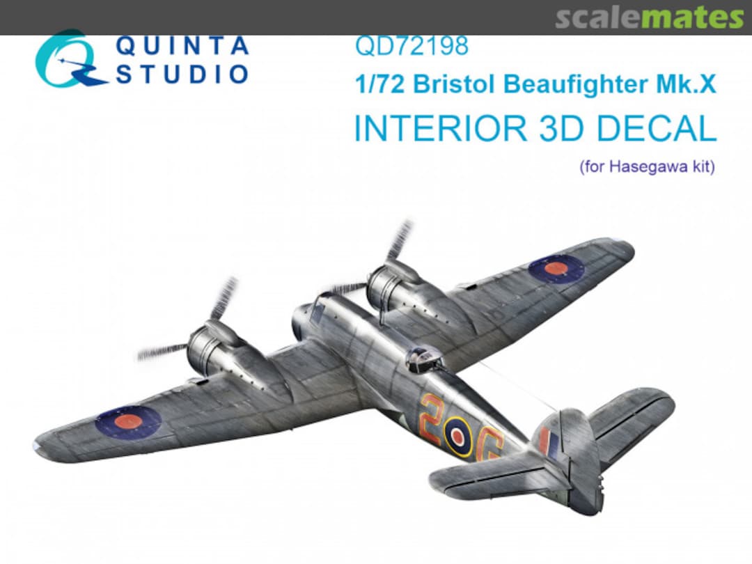 Boxart Bristol Beaufighter Mk.X interior 3D decals QD72198 Quinta Studio