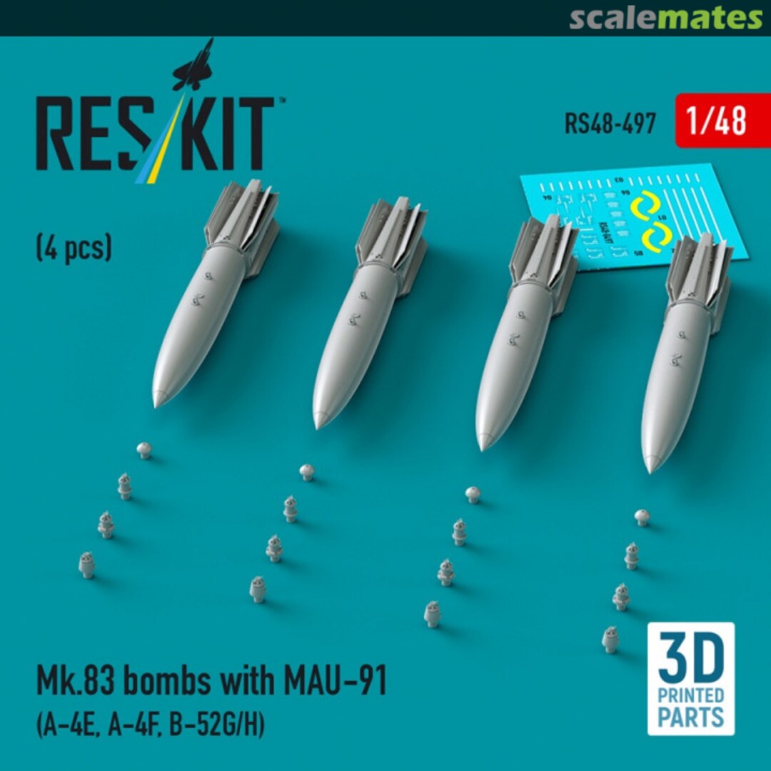 Boxart Mk.83 bombs with MAU-91 (4 pcs) (3D printed) RS48-0497 ResKit