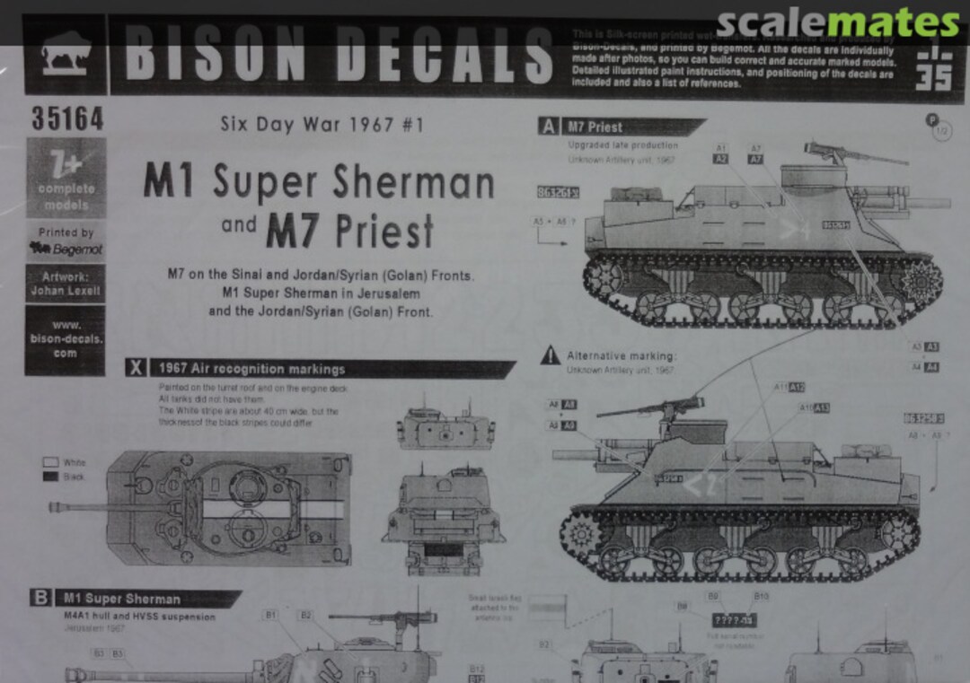 Boxart Six-Day-War 1967 (Part 1) - Super Sherman & Priest 35164 Bison Decals