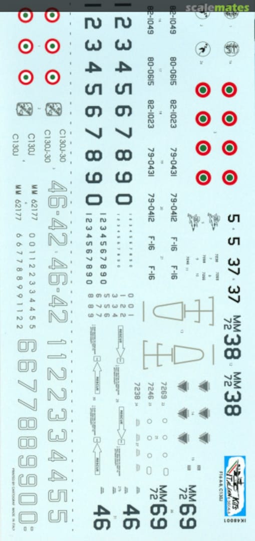 Boxart F-16A&B, Tornado ADV, C-130J & BR.1150 Atlantic 48001 Italian Kits