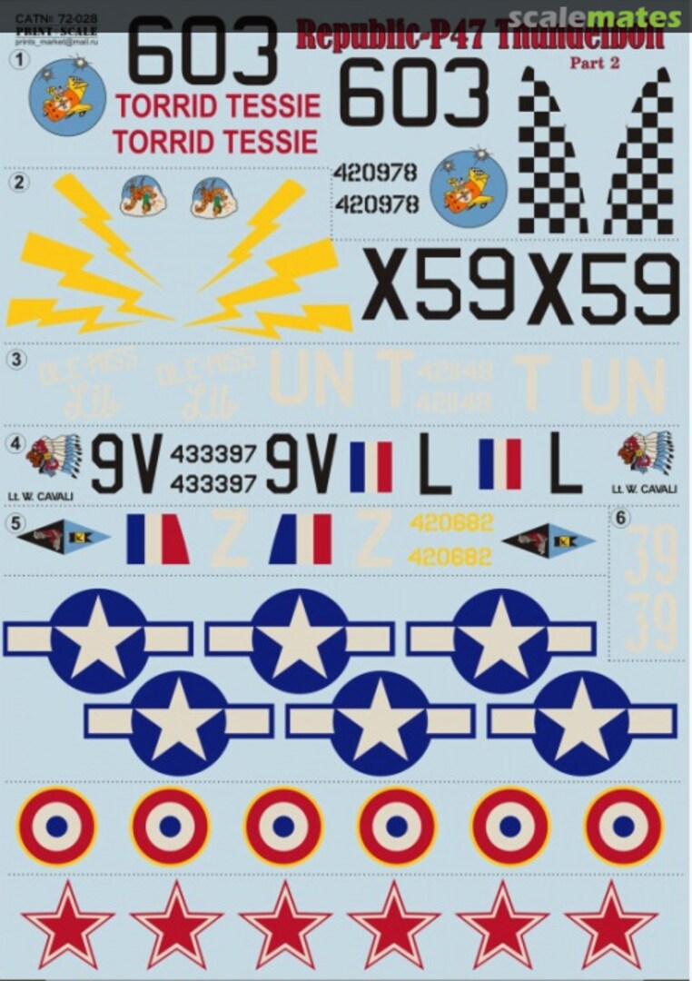 Boxart Republic P-47 Thunderbolt 72-028 Print Scale