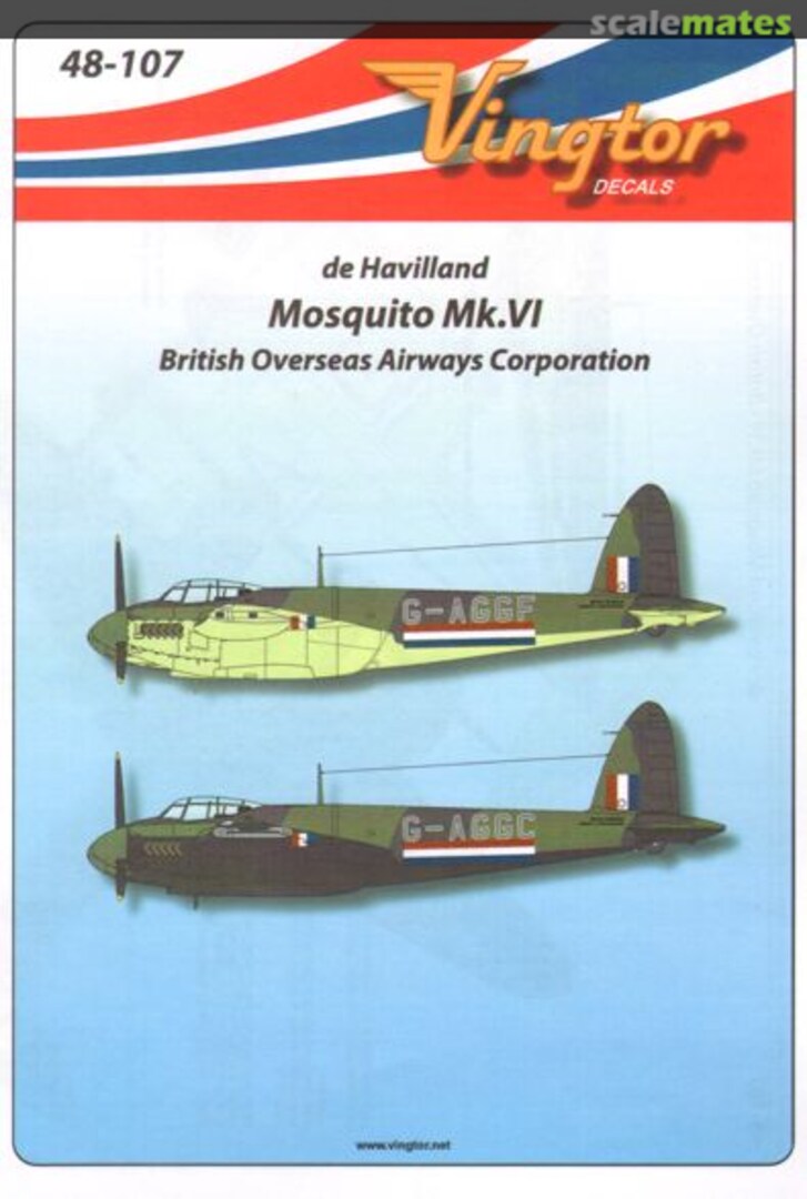 Boxart Mosquito Mk.VI 48-107 Vingtor Decals