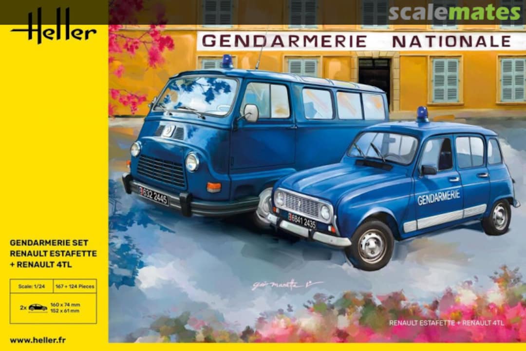 Boxart Gendarmerie Set Renault Estafette + Renault 4TL 50325 Heller