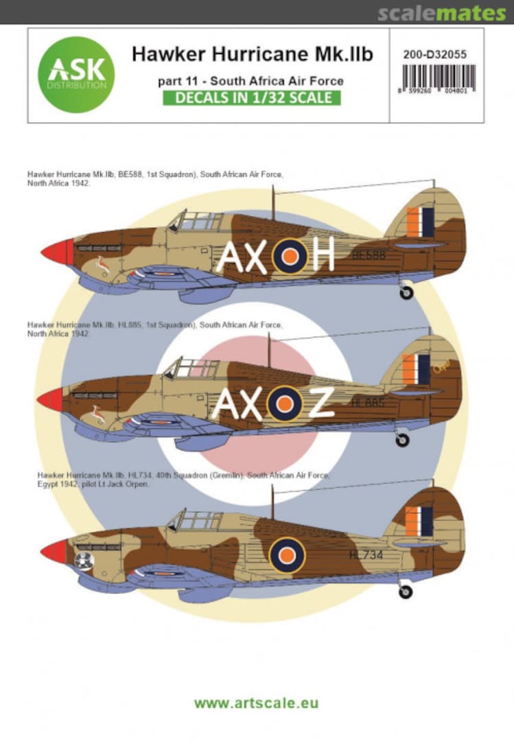 Boxart Hawker Hurricane Mk.IIB 200-D32055 ASK