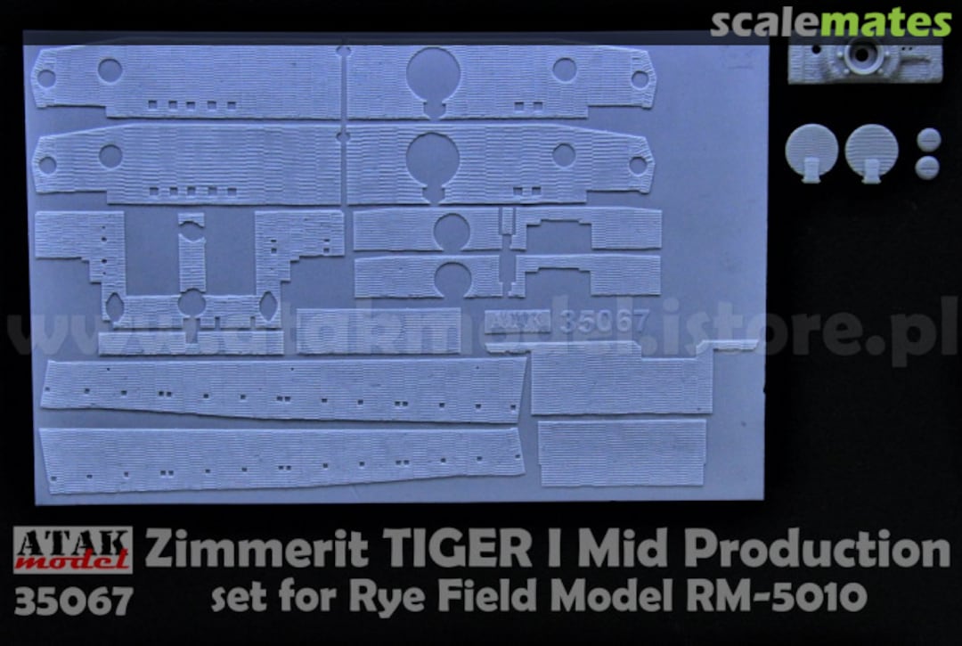 Boxart Zimmerit für Tiger I mid Production Rye Field 35067 Atak Model