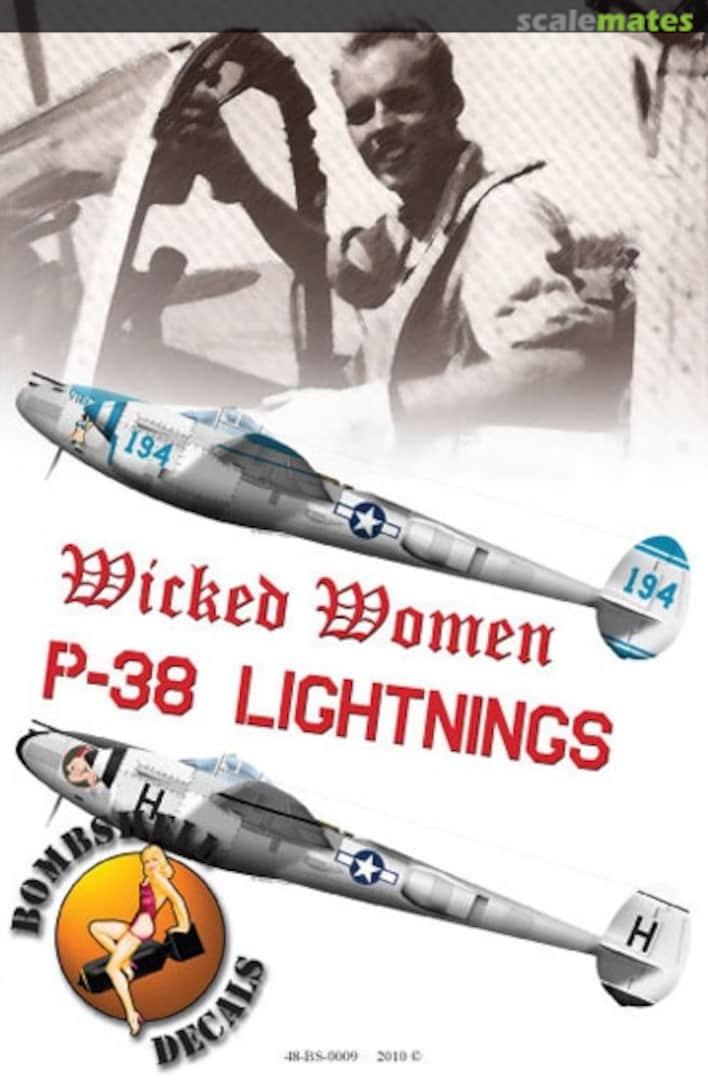 Boxart P-38 Lightnings 48-BS-0009 Bombshell Decals