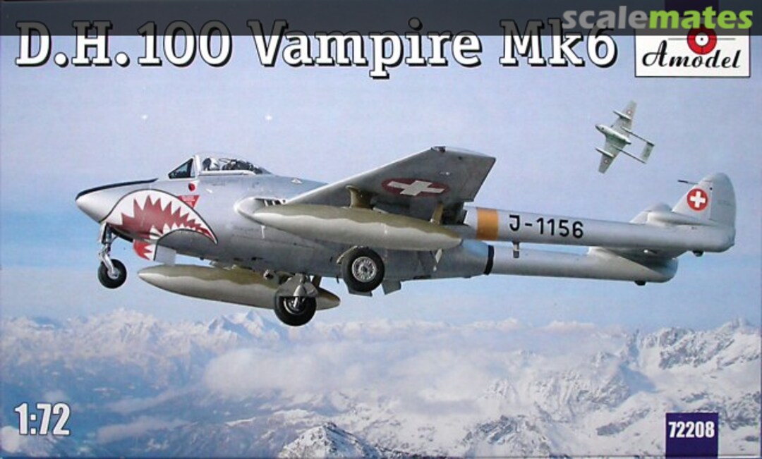 Boxart D.H. 100 Vampire Mk.6 72208 Amodel