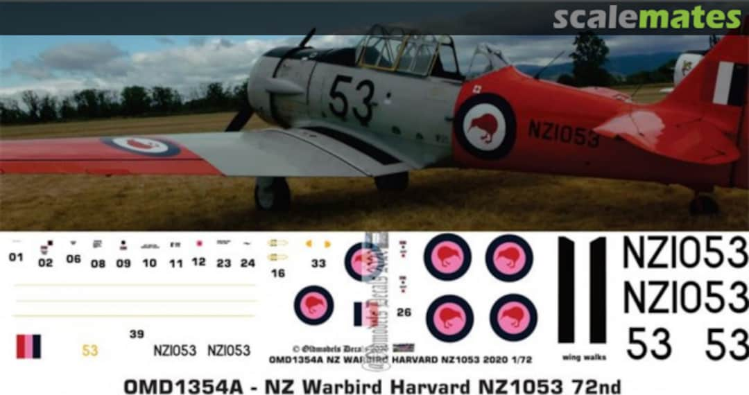 Boxart Warbird - Harvard NZ1053 OMD1354A Oldmodels Decals