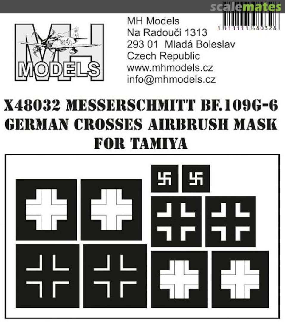 Boxart Messerschmitt Bf.109G-6 German Crosses Airbrush Mask X48032 MH Models