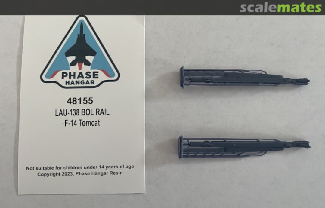 Boxart LAU-138 BOI Rail (F-14) set of two 48-155 Phase Hangar Resin