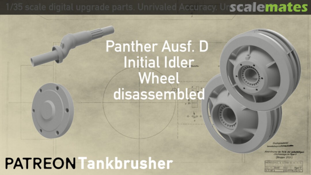 Boxart Disassembled Initial Idler for Panther Ausf. D 352312002 Tankbrusher Scale Modeling