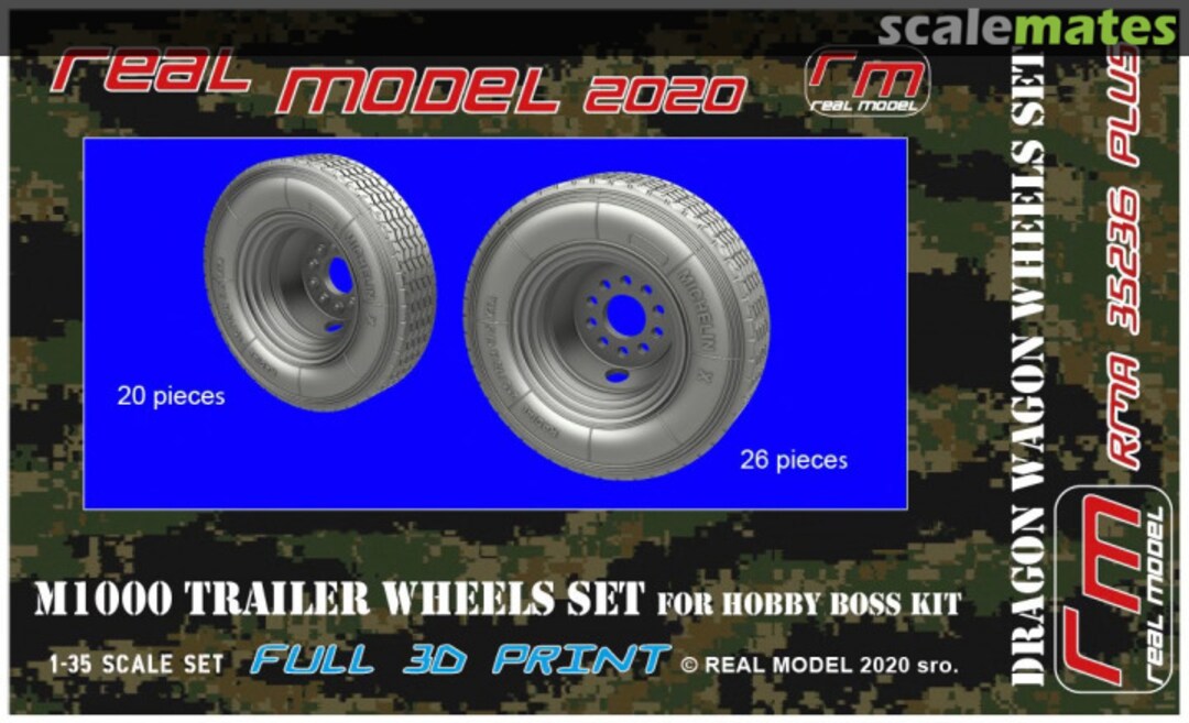 Boxart M1000 Trailer Wheel Set RMA 35236 PLUS Real Model