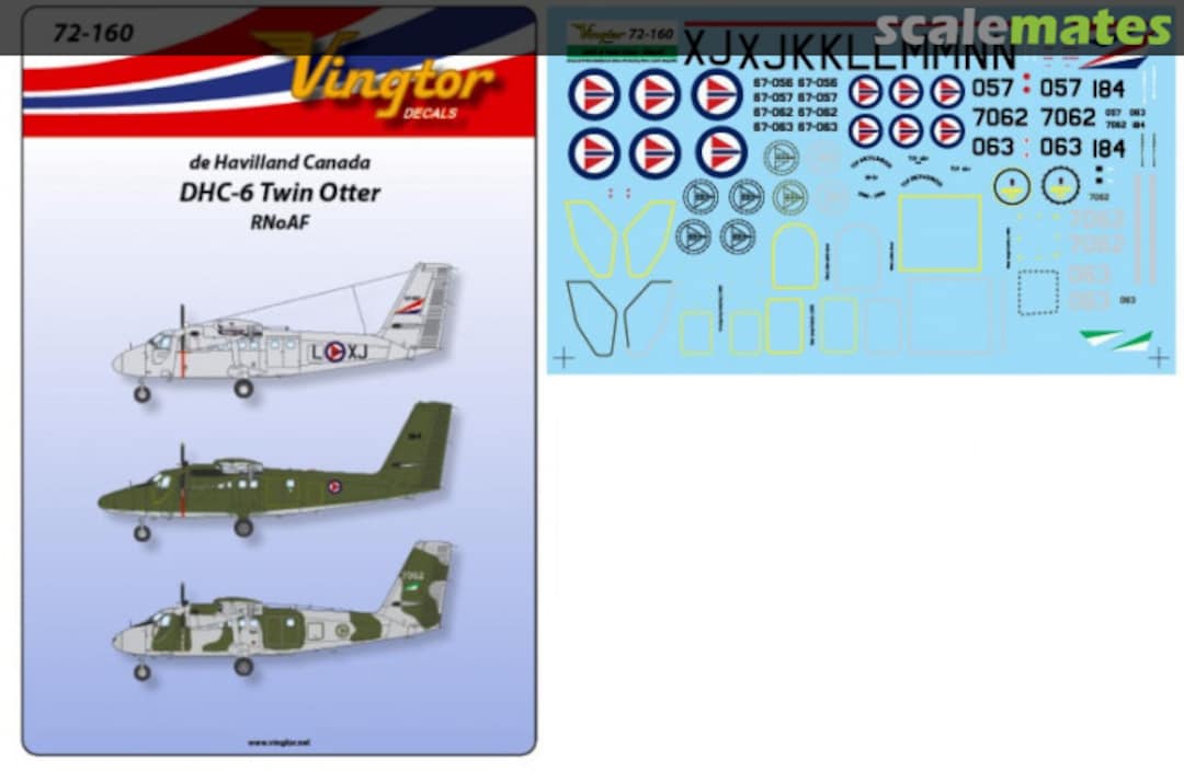 Boxart de Havilland Canada DHC-6 Twin Otter, RNoAF 72-160 Vingtor Decals