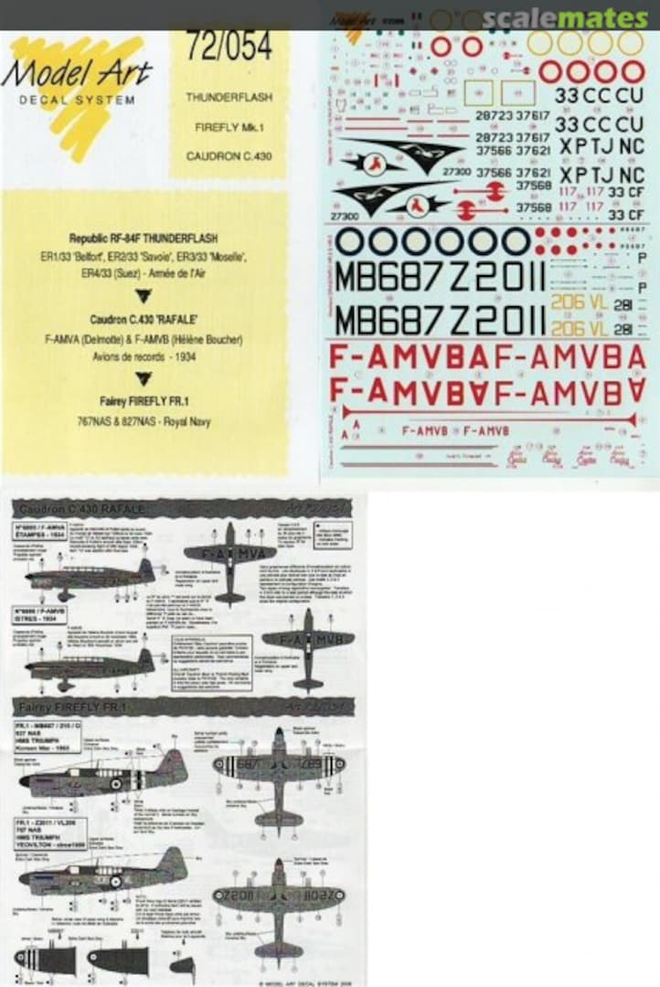 Boxart Thunderflash - Firefly Mk.1 - Caudron C.430 72/054 Model Art Decal System