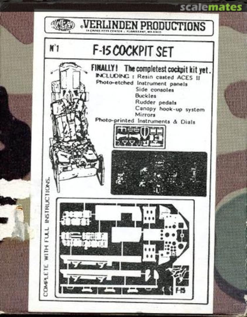 Boxart F-15 Cockpit Set 1 Verlinden Productions