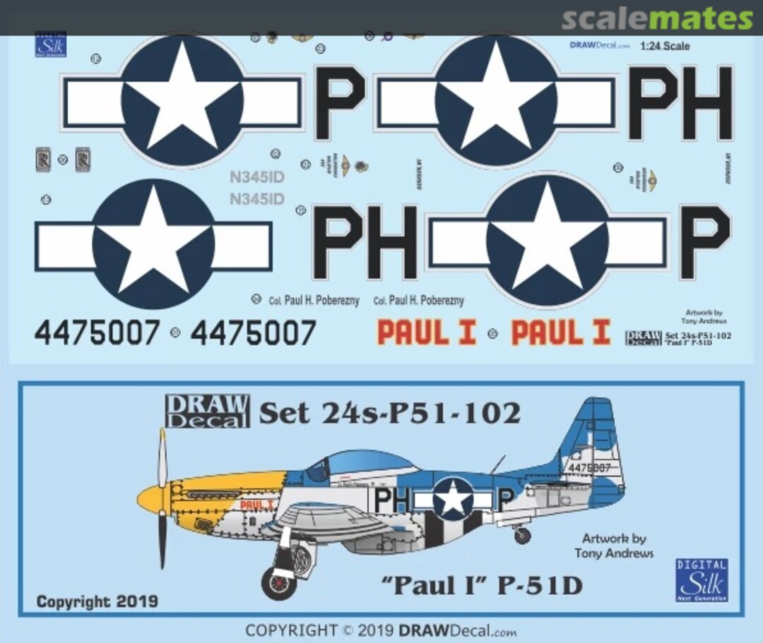 Boxart “Paul I” P-51D 24-P51-102 Draw Decal