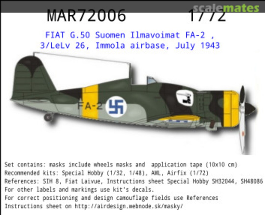 Boxart FIAT G.50 Suomen Ilmavoimat FA-2 MAR72006 AIRDESIGN.SK