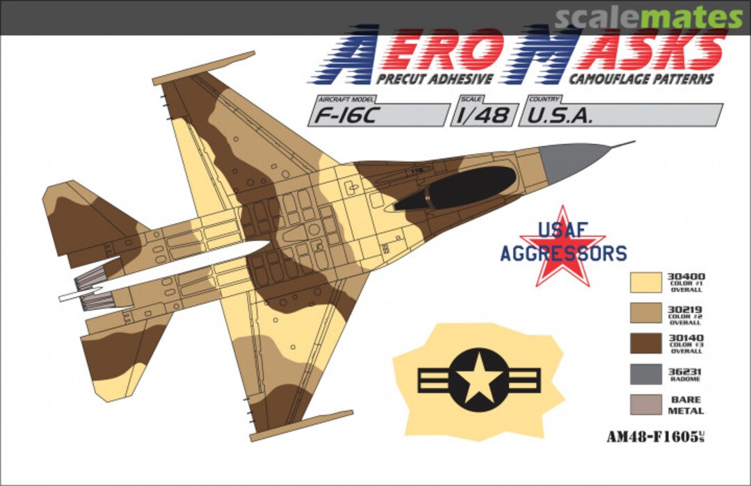 Boxart F-16C USA USAF Aggressors AM48-F1605 AeroMasks