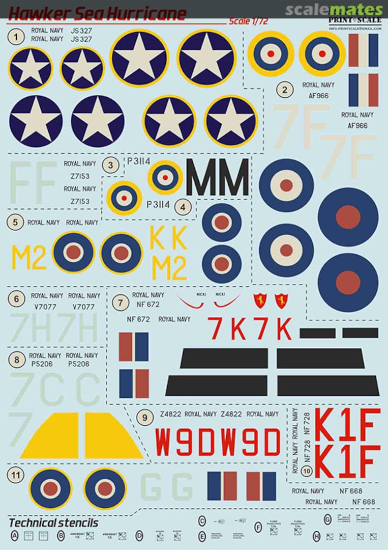 Boxart Hawker Sea Hurricane 72-383 Print Scale