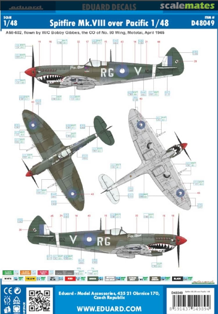 Boxart Spitfire Mk. VIII over Pacific D48049 Eduard