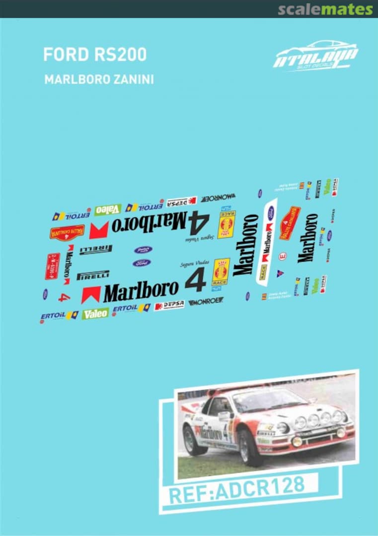 Boxart Ford RS200 [2-M-5557-P] "Marlboro" ADCR128 Atalaya Slot Decals