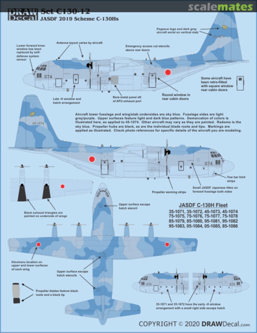 Boxart JASDF 2019 Scheme C-130Hs 48-C130-12 Draw Decal